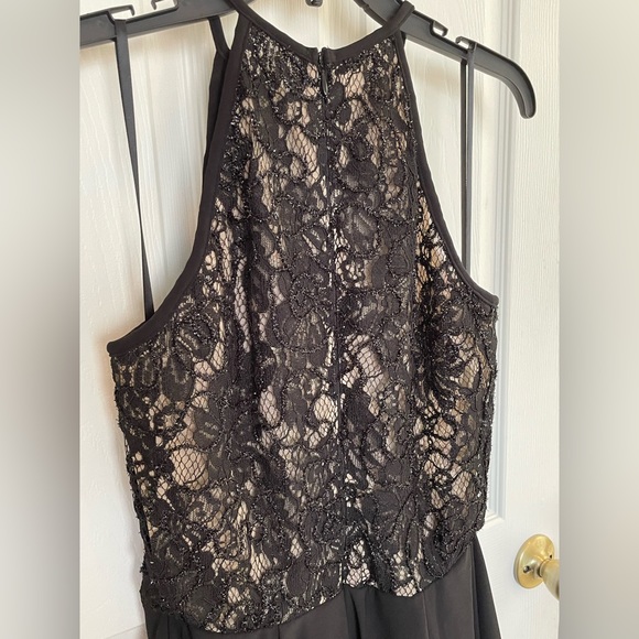 Xcape Black Cocktail Dress with Beaded Siding and Back - Picture 4 of 5